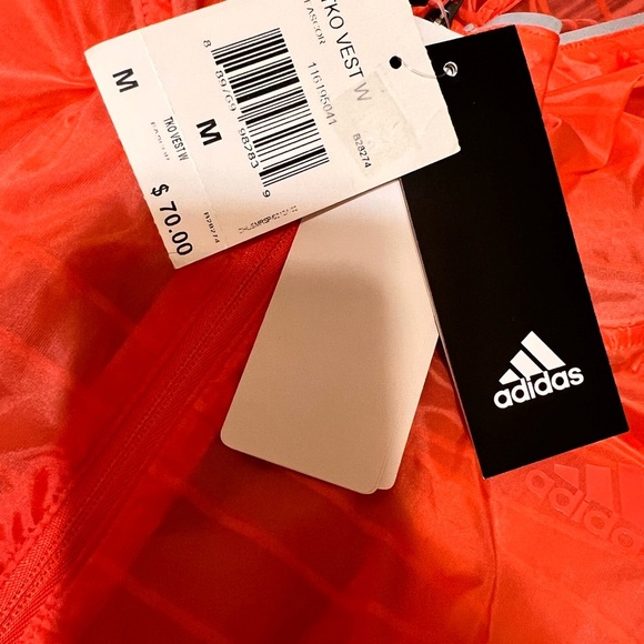 Women Adidas TKO Reflective Run Jacket Orange NWT (M) - Picture 7 of 7